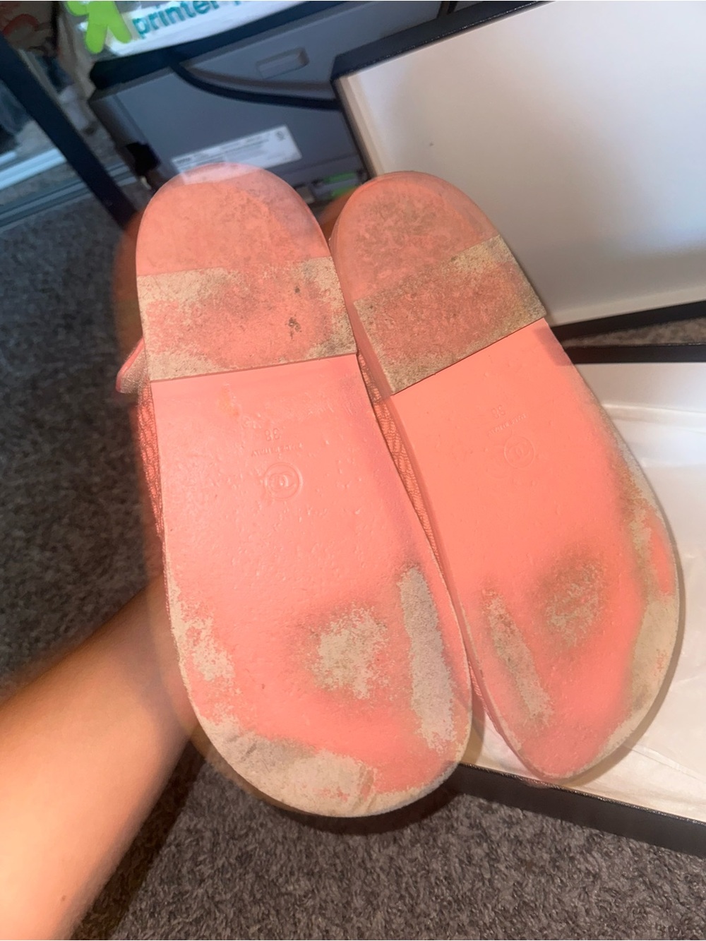 CHANEL Coral Pink Crystal CC Strap Sandals - Picture 8 of 10